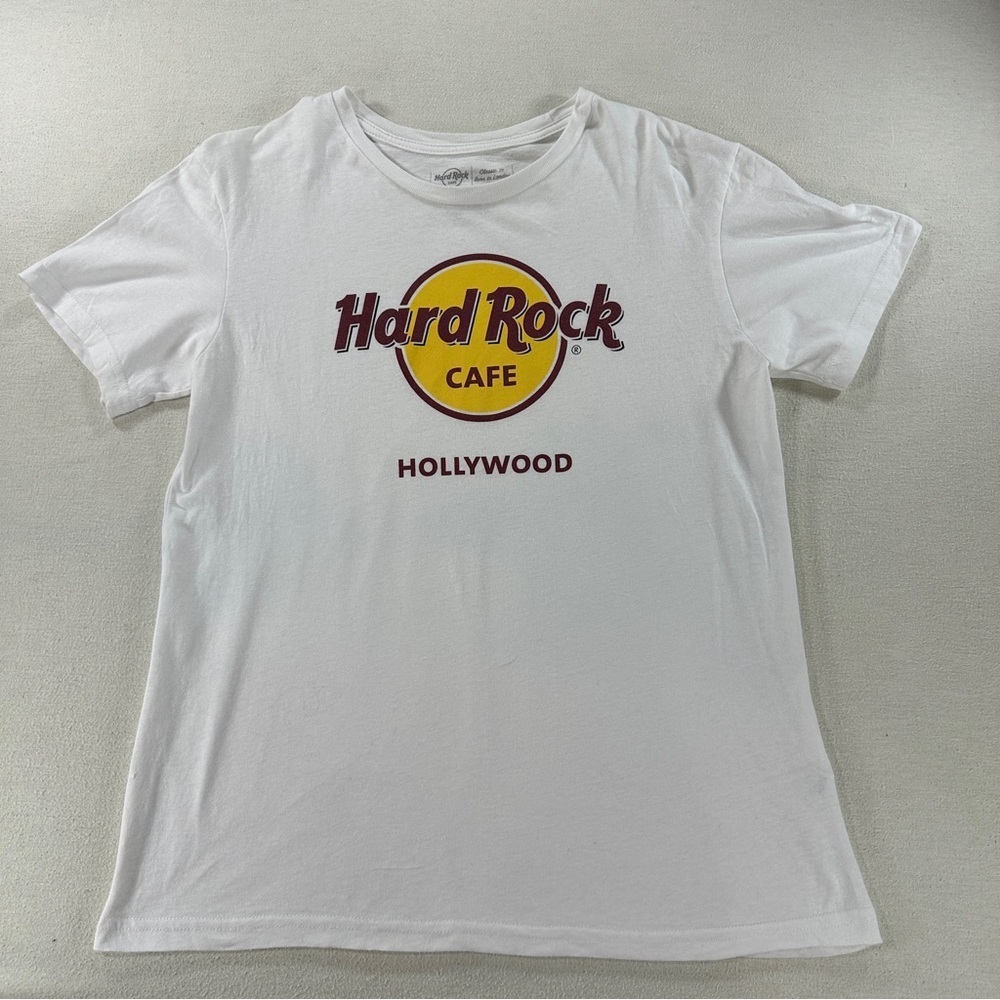 Hard Rock Cafe Hollywood White T-Shirt for Men The Original Tee Sz M 100% Cotton